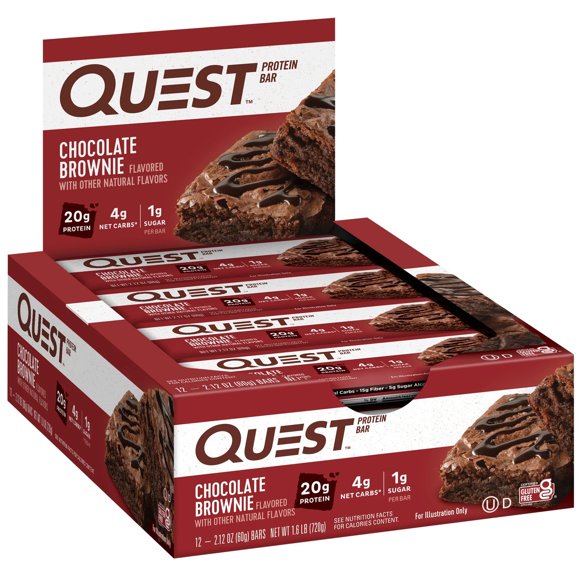 Quest Protein Bar, Chocolate Brownie, 20G Protein, 12 Ct